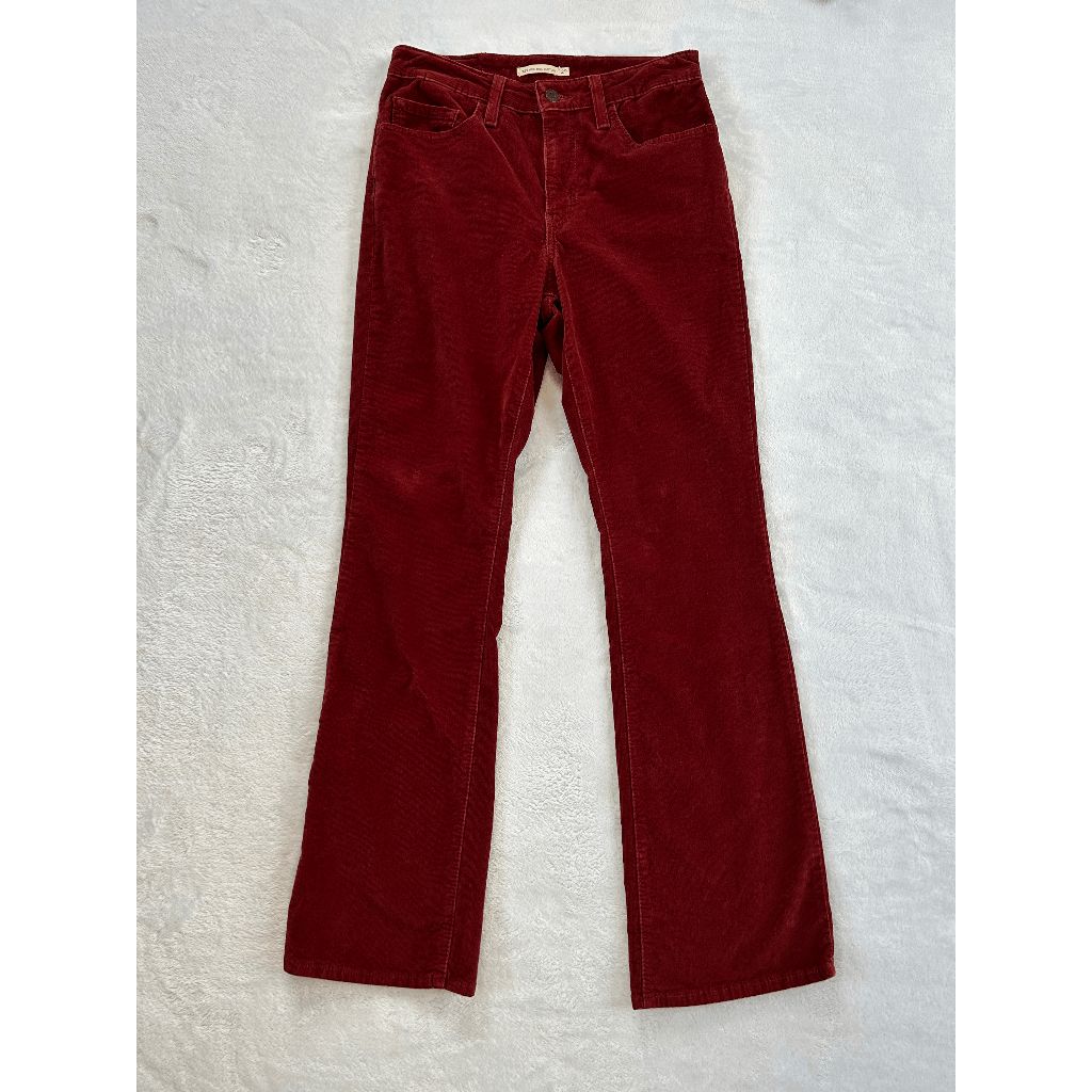 Levi Strauss & Co. 725 High Rise Bootcut Corduroy Jeans, Burgandy, Size 29